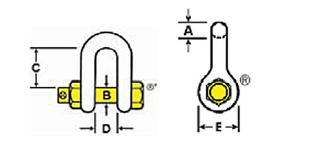 Galvanized Bolt Type Chain Shackles 