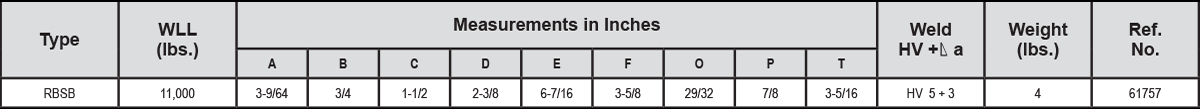 VRBS / RBSB Load Ring For Welding Specs 2