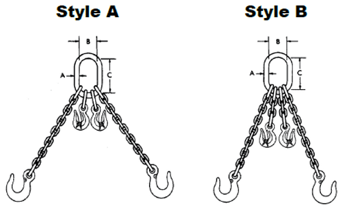 Herc-Alloy 1000 Adjustable Double Chain Slings Diagram