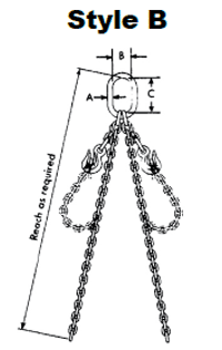 Herc-Alloy 1000 Adjustable Double Loop Chain Slings Diagram