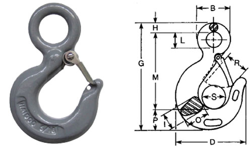 Herc-Alloy 1000 Sling Hook With Latch Diagram