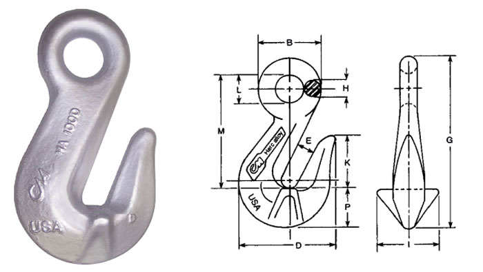 Herc-Alloy 1000 Cradle Grab Hook Diagram