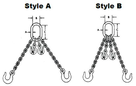 Herc-Alloy 800 Adjustable Double Chain Slings Diagram