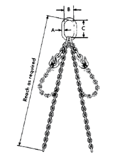 Herc-Alloy 800 Adjustable Double Loop Chain Slings Diagram