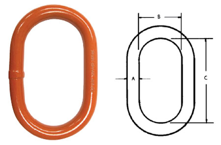 Herc-Alloy 800 Oblong Master Links Diagram