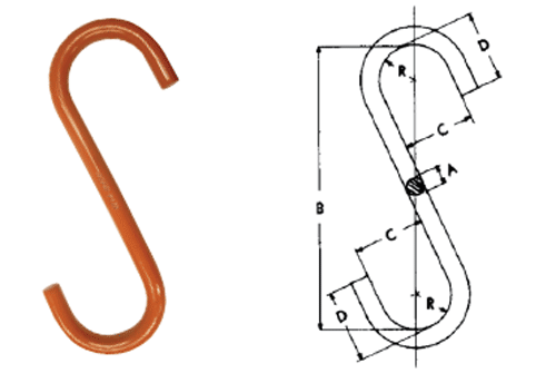 Herc-Alloy 800 "S" Hooks Diagram