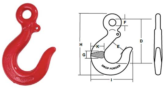 Accoloy® Eye Sling Hooks Diagram