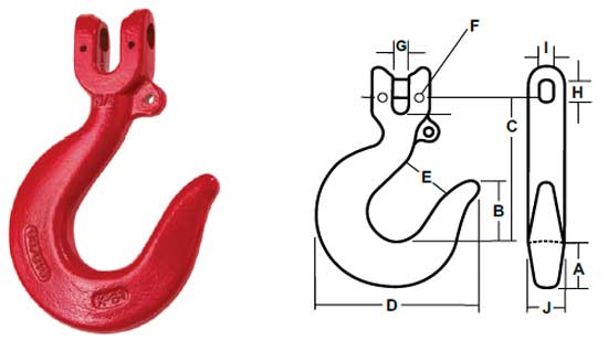 Kuplex® Clevis Sling Hooks Diagram