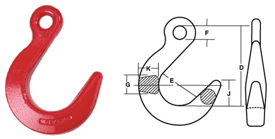 Accoloy® Eye Foundry Hooks Diagram