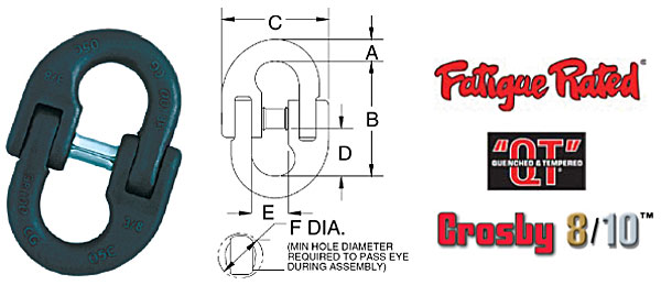 Grade 100 Lok-A-Loy® 10 Alloy Connecting Link Diagram