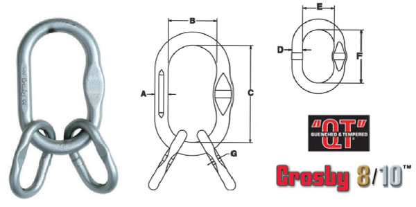 Grade 100 A-1345N Master Link Assembly Diagram