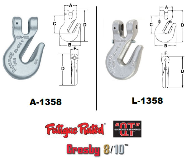 Grade 100 A/L-1358 Grab Hook Diagram