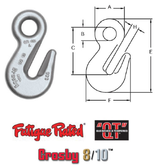 Grade 100 A-1328 Eye Grab Hook Diagram