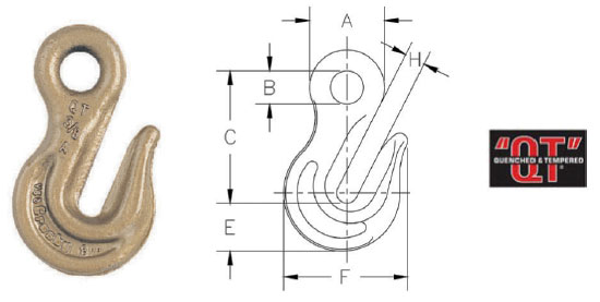 Grade 80 A-328 Eye Grab Hook Diagram