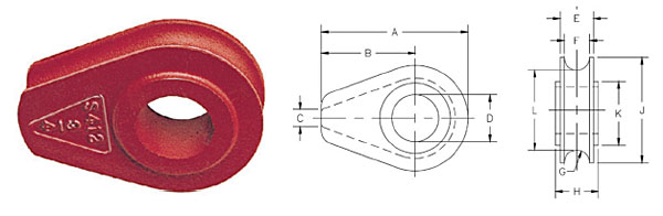 G-412 Solid Wire Rope Thimbles Diagram