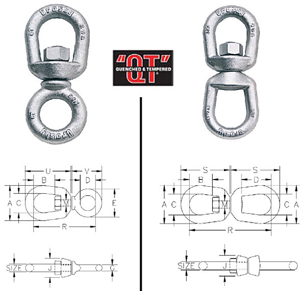 G-401 Chain Swivels / G-402 Regular Swivels Diagram