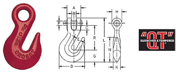 H-323 / A-323 Eye Grab Hooks Diagram