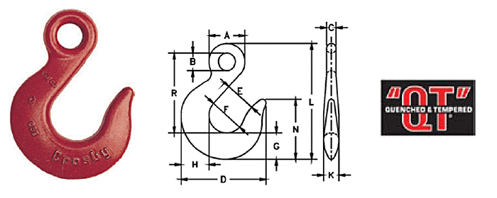 H-324 Eye Slip Hooks Diagram