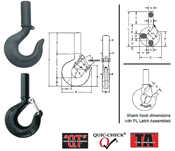 S-319 / S-319N Shank Hooks Diagram