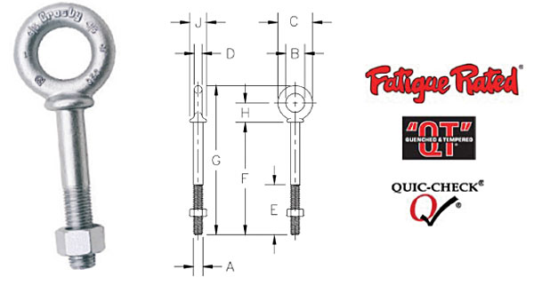 G-277 Shoulder Nut Eye Bolts Diagram