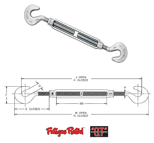 HG-223 Hook & Hook Turnbuckles Table