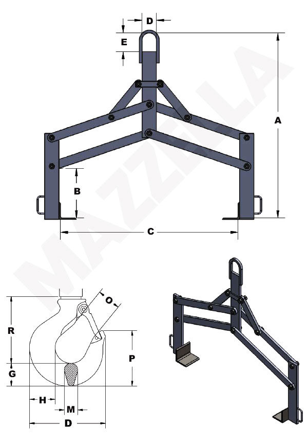 Below-The-Hook Design Sheet: Adjustable Style Lifting Tong