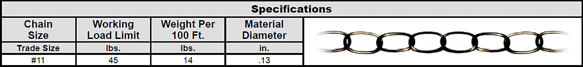 Weldless Decorator Chain Specs 1