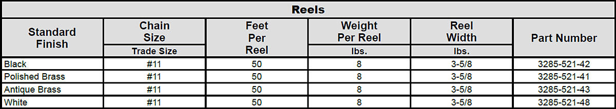 Weldless Decorator Chain Specs 2