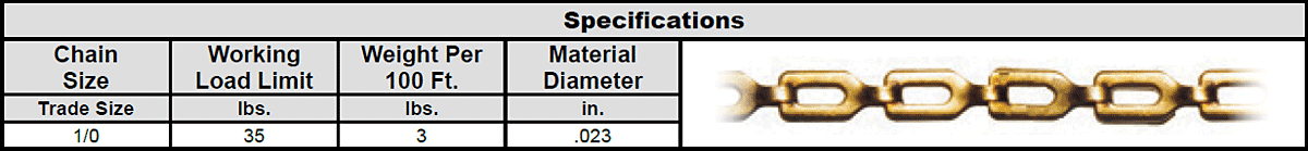 Weldless Plumber’s Chain (Solid Brass) Specs 1