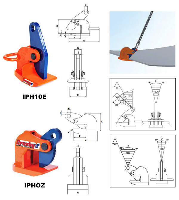 IPH10E / IPHOZ Horizontal Clamps (Crosby) Diagram