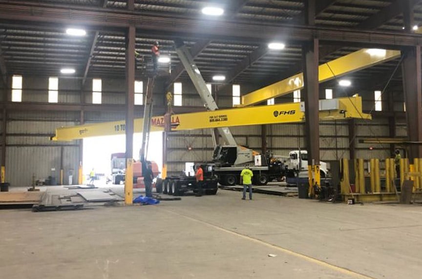 Installing an Overhead Crane in an Existing Building Structure: Crane Install Equipment