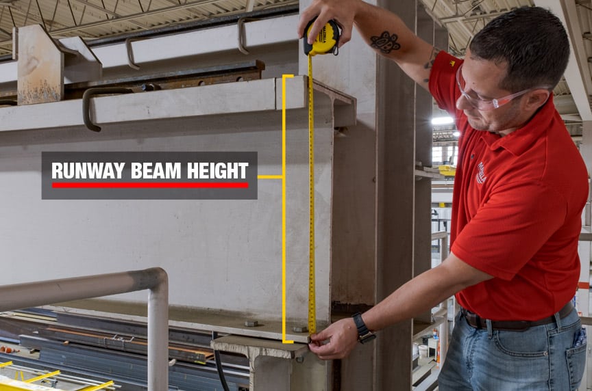 How to Measure Span and Runway Length for an Overhead Bridge Crane - Runway Beam Height