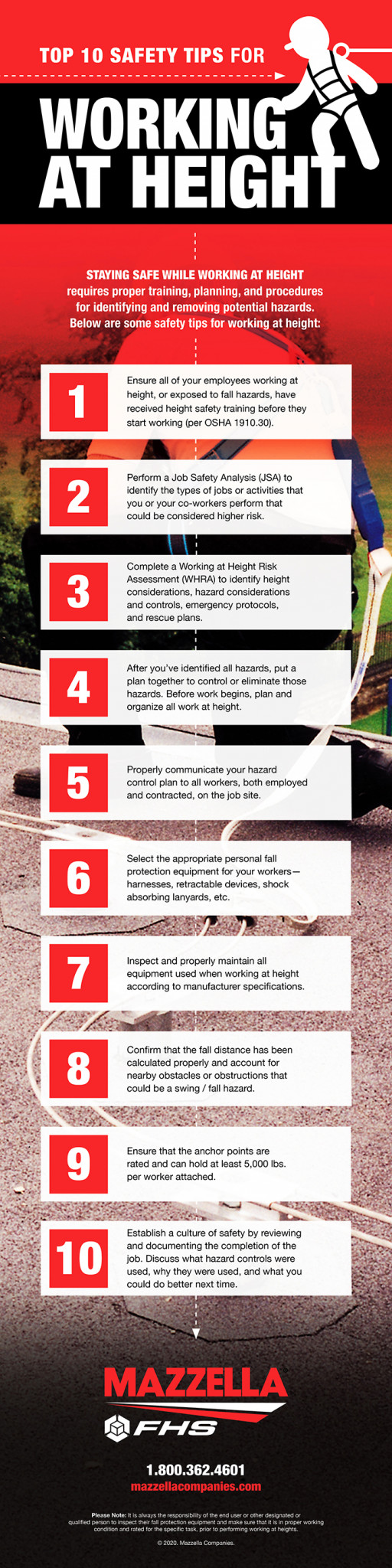 Top 10 Safety Tips For Working At Height Infographic