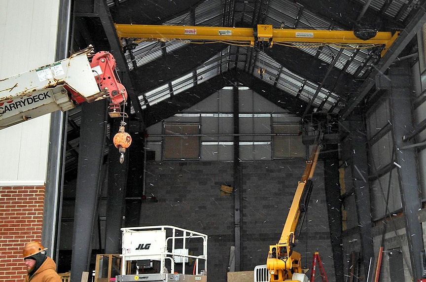 Installing an Overhead Crane in an Existing Building Structure: Crane Install Equipment