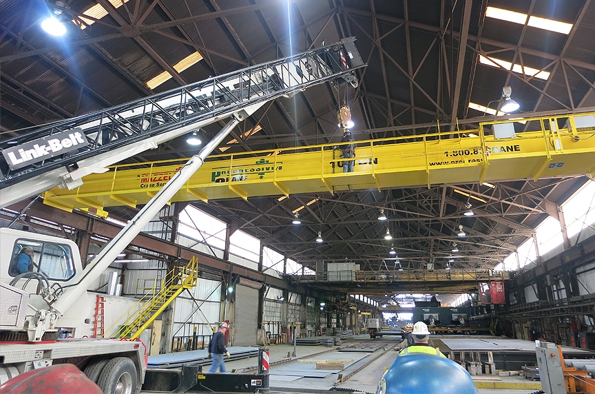Installing an Overhead Crane in an Existing Building Structure: Crane Installation