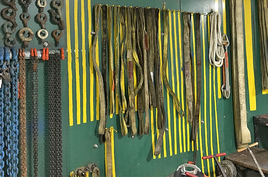 Sling Protection Basics: How to Maintain and Store Lifting Slings: Organized Sling Rack