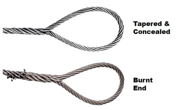 Single-Part Body Hand Spliced Wire Rope Slings: Tapered and Concealed and Burnt End