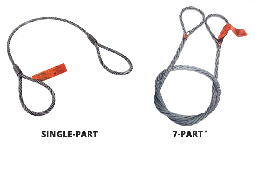 Single-Part vs. 7-Part Wire Rope Slings: Single-Part and 7-Part Wire Rope Slings