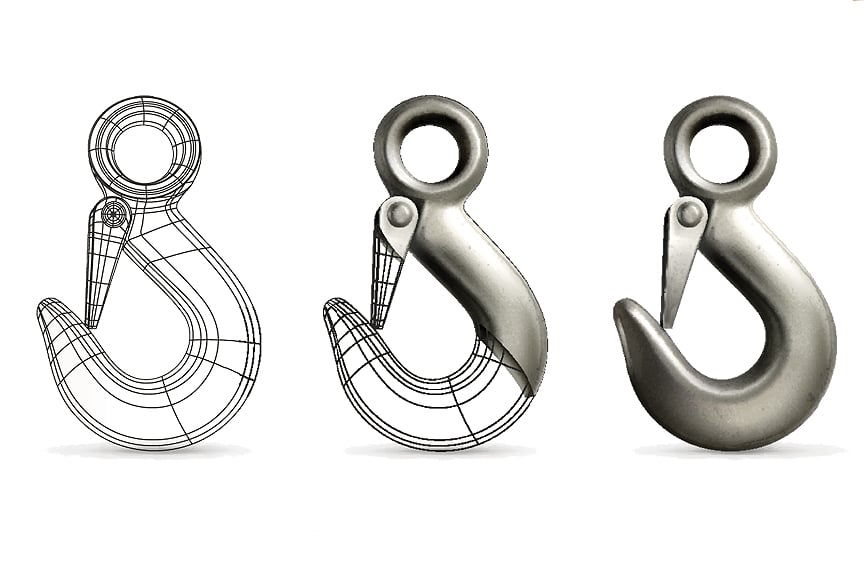 What are the Different Types of Lifting Hooks and Sling Hooks: Hook Rendering