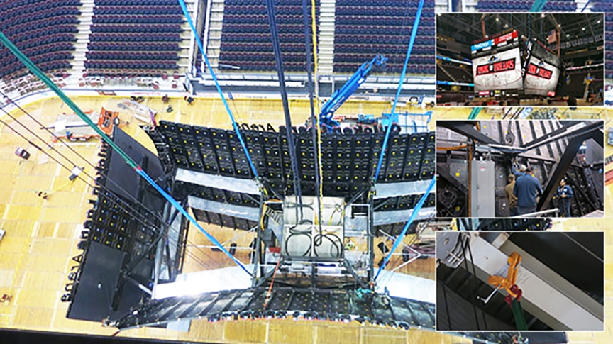 Mazzella Knocks Out Elaborate Scoreboard Upgrade at Quicken Loans Arena: Rigging Products, Engineered Products, Hoists