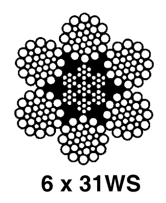 Standard 6x19 and 6x36 Classification Ropes: 6x31WS