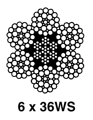 Standard 6x19 and 6x36 Classification Ropes: 6x36WS