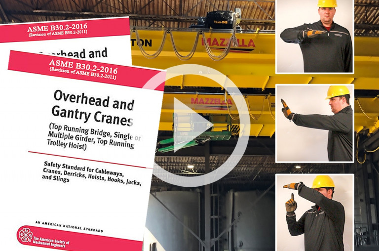 What are the ASME B30.2 Hand Signals for Overhead and Gantry Cranes?