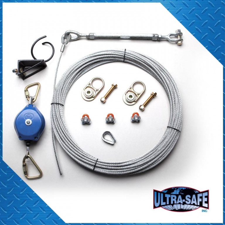 Temporary 4 Person 120′ System Lifeline – Steel