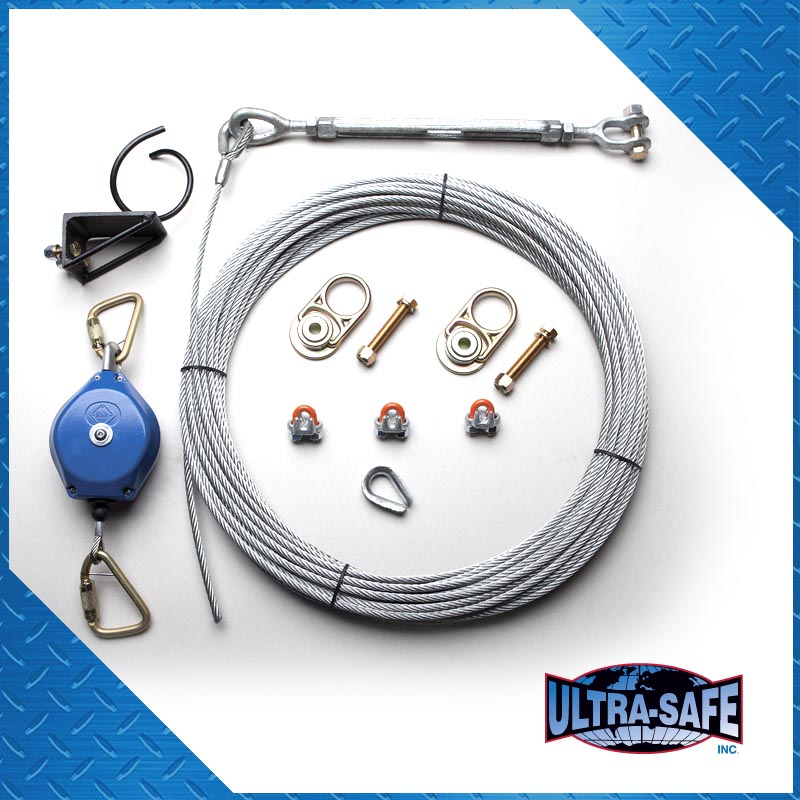 Temporary 4 Person 120′ System Lifeline – Steel