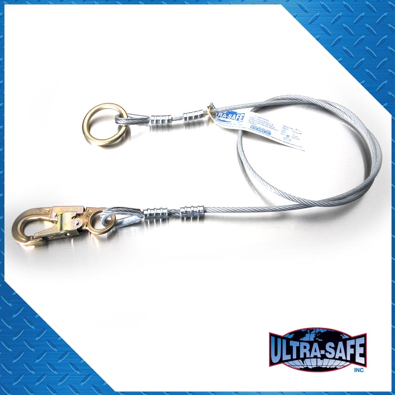 Ultra-Safe 1/4″- 5/16” x 8’ Anchorage/PVC Tie-Off (Hook and Ring)