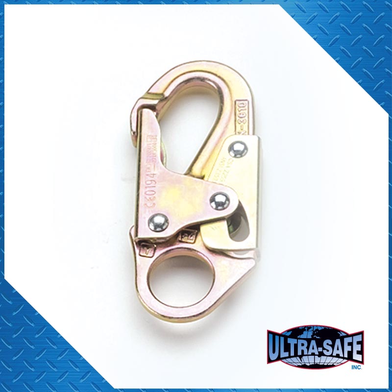 Ultra-Safe Double-Locking Lanyard Snap, 3,600 lbs Gate, 3/4″ Throat