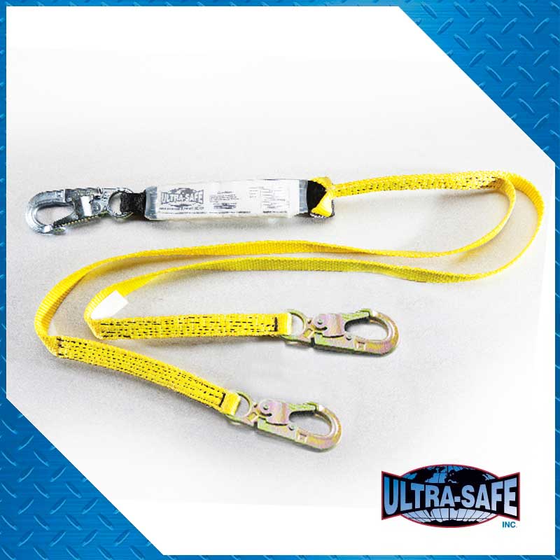 Ultra-Safe 1″ x 6’ Shock-Absorbing Y-Lanyard