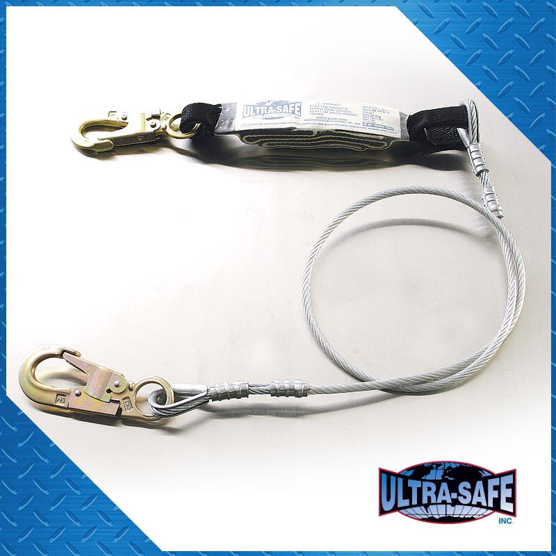 Ultra-Safe 1/4″-5/16″ x 4’ PVC Shock-Absorbing Cable Lanyard