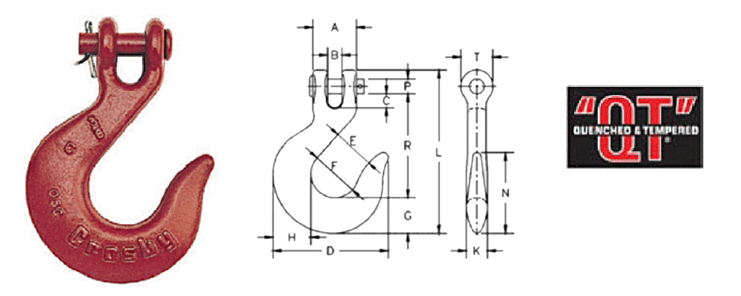 H-331 / A-331 Clevis Slip Hooks Diagram